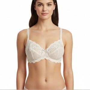 Chantelle Origins Lace Wireless Bra 34C - Delicate Bow, Full Support